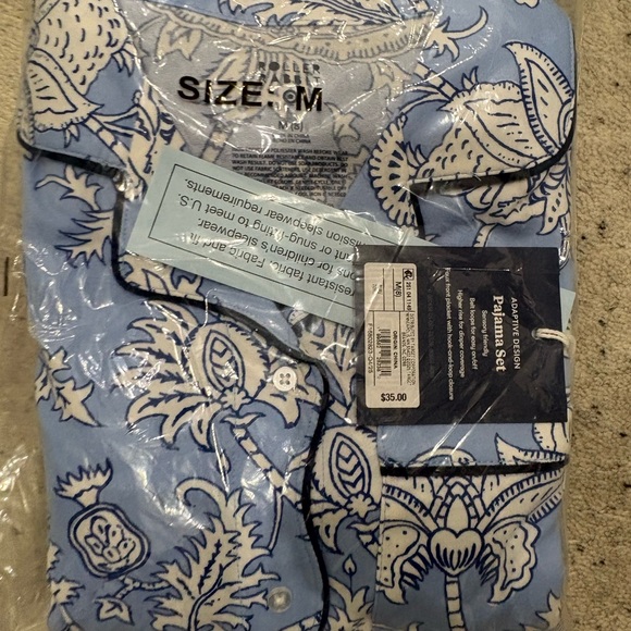 Roller Rabbit x Target Light Blue Floral Vines Girls Pajama Set M (8) - Picture 4 of 7